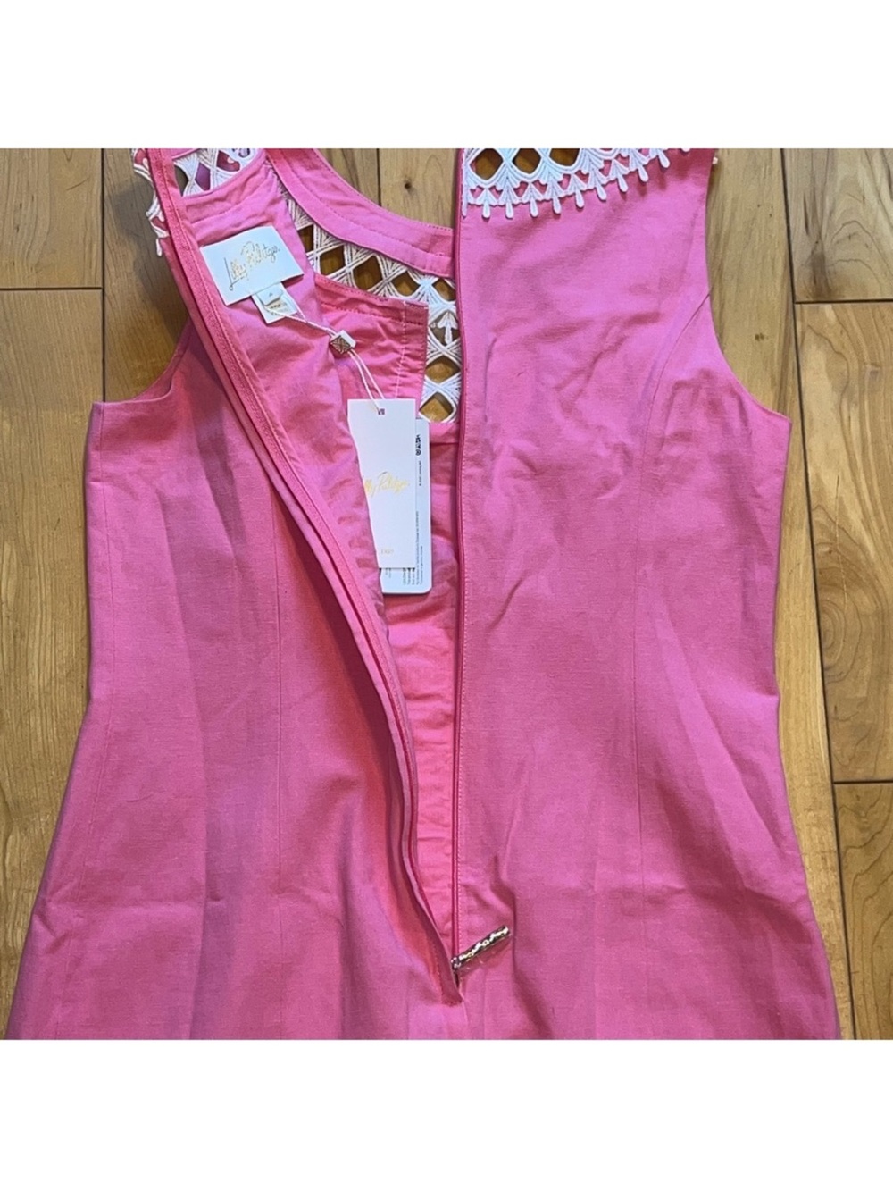 NWT Lilly Pulitzer Mila Shift Dress in Pink & White size four (4) - Picture 12 of 12